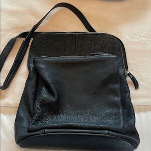 Black Leather Backpack